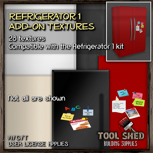 Tool Shed - Refrigerator 1 Add-On Textures