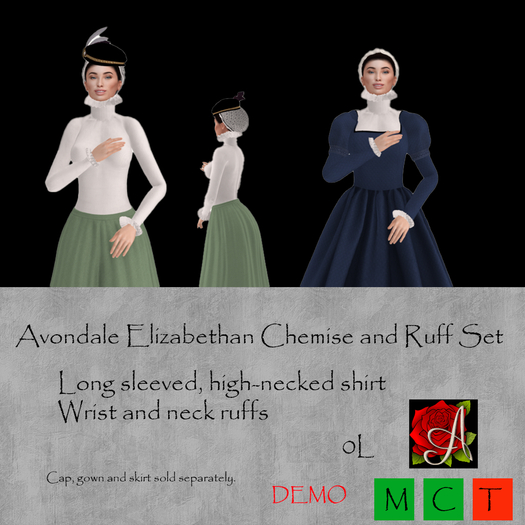 DEMO Avondale Elizabethan Chemise and Ruff Set