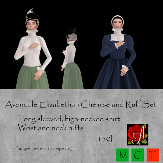 Avondale Elizabethan Chemise and Ruff Set