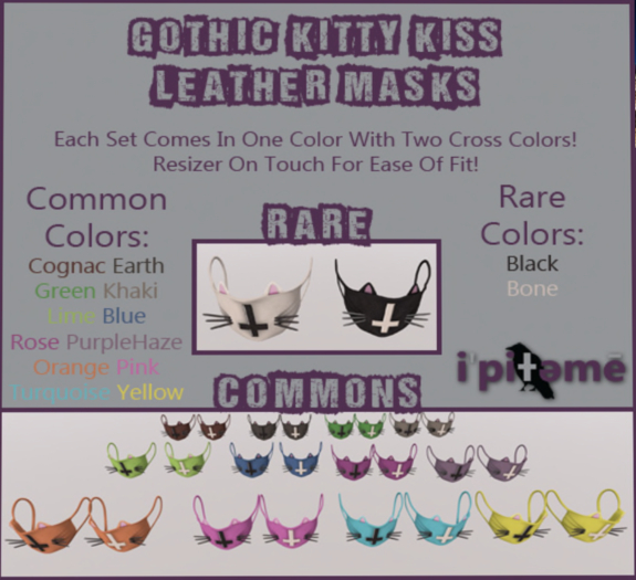 ~i~ Gothic Kitty Kiss Mask   only white missing