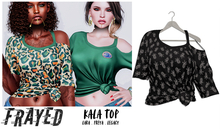 Frayed - Kala Top - Black Pineapples