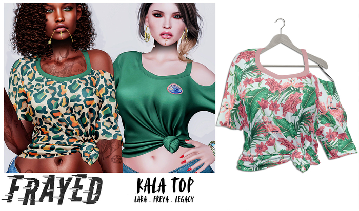 Frayed - Kala Top - Flamingo
