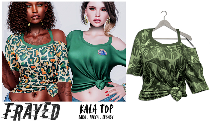 Frayed - Kala Top - Tropical Green