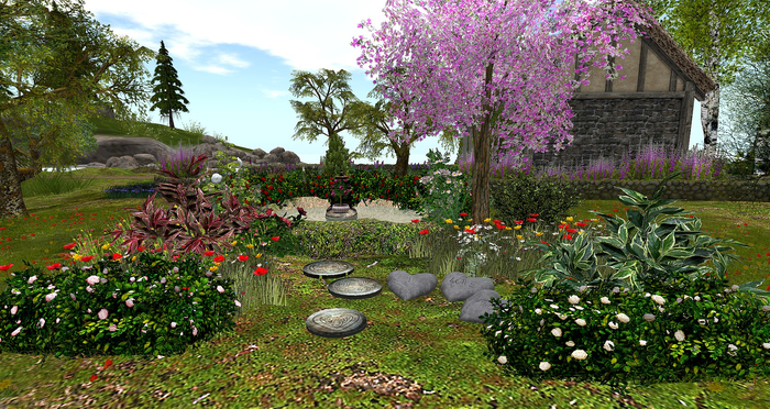 rose garden pond