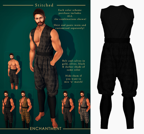 (Stitched) Dareen Set - Black