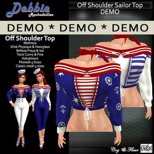 C&F Debbie Rockadolly OTS Sailor Top Demo
