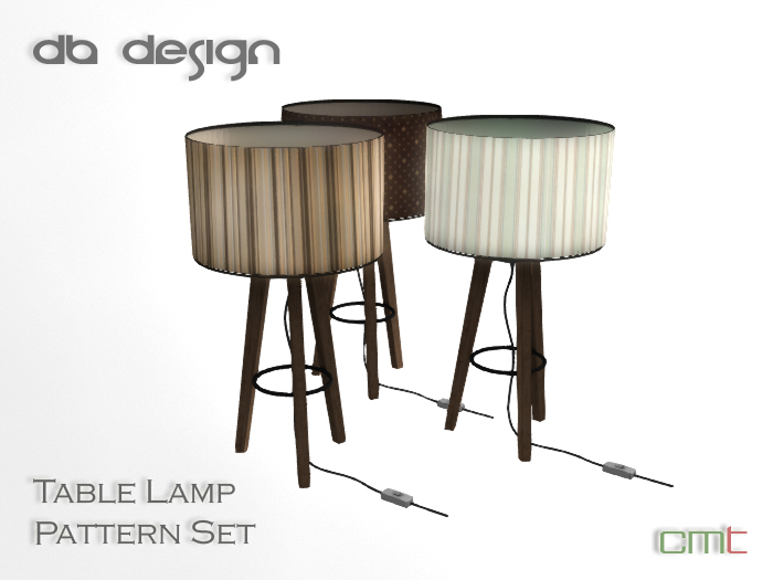 ::db:: Wood Base Tripod Table Lamp pattern Set