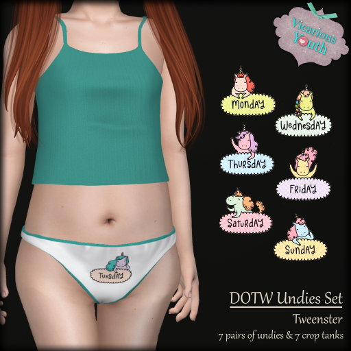 {V*Y} TWNSTR Undies Set - Unicorn DOTW