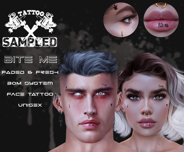 Sampled - Bite Me Face Tattoo (Unisex)
