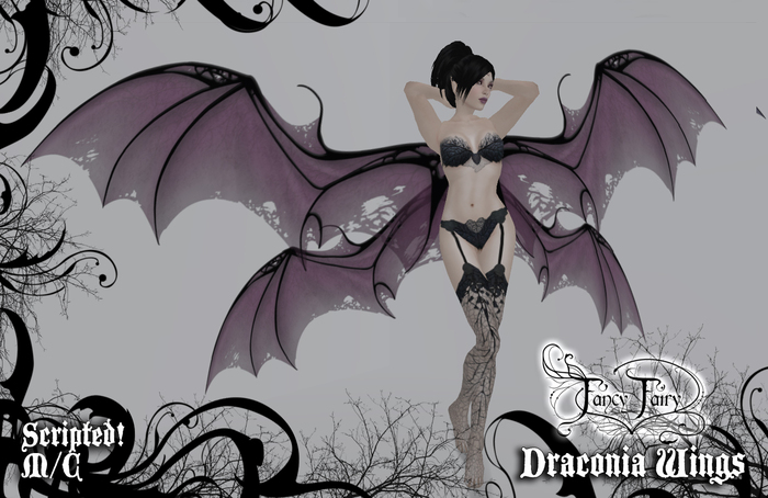 Draconia Scripted Wings in Purple