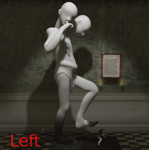 Mythical creature Ettin (left)