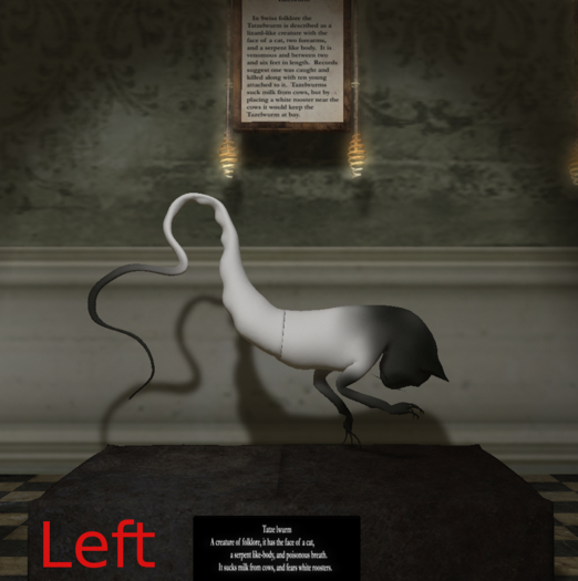 Mythical creature Tatzelwurm (left)