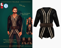 (Stitched)Miles Tunic&Belt Set-Black