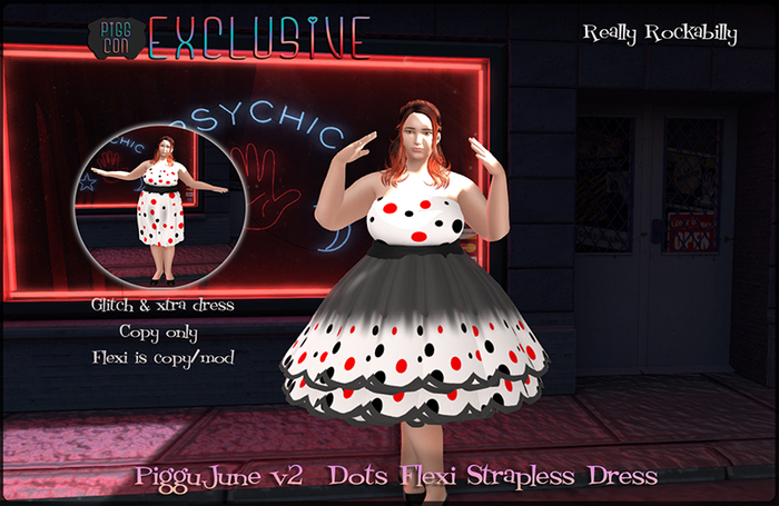 Really Rockabilly June V2 Dots Strapless Dress (add)