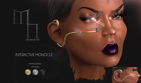 Second Life Marketplace - Interactive Monocle Set by Madame Noir