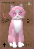 KittyCatS Box - Chateau Cat - Pink & White No. 1 - FLOOFY HEAD - Gerbera Pink