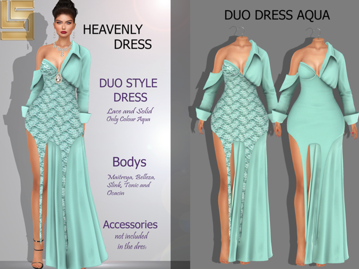 [LS] HEAVENLY DRESS  AQUA