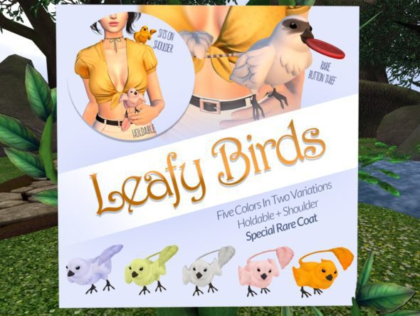 ((LovelyAlien))Leafy Birds - Hand Sit - Button Thief RARE
