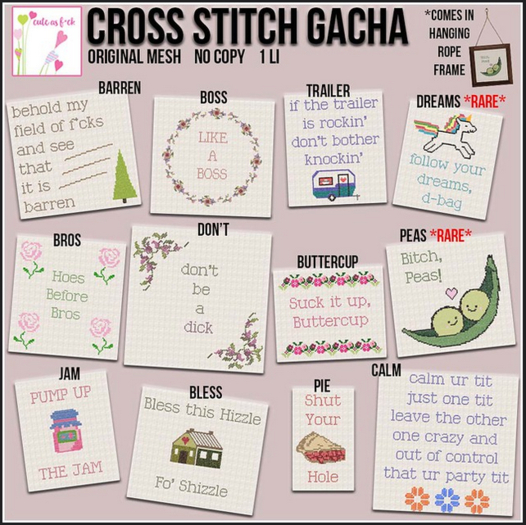 ::cute as f*ck:: Cross Stitch - Peas RARE