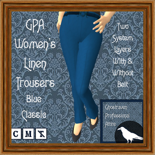 GPA Women's Trousers Linen BOM - Blue Classic