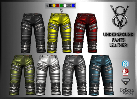 Second Life Marketplace - +V8-UNDERGROUND LEATHER PANTS-FAT PACK ...