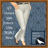GPA Women's Trousers Linen - White TINTABLE (ADD to unpack)