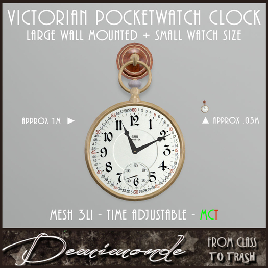 [CYN] Victorian Pocketwatch Clock Wall Mount