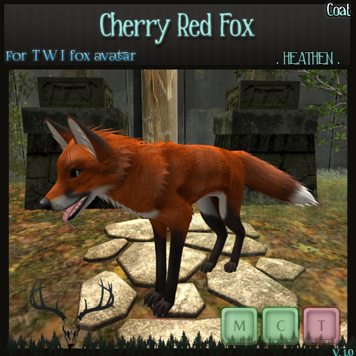 [. HEATHEN .]  TWI Fox Skin-Cherry Red Fox- {REZ}