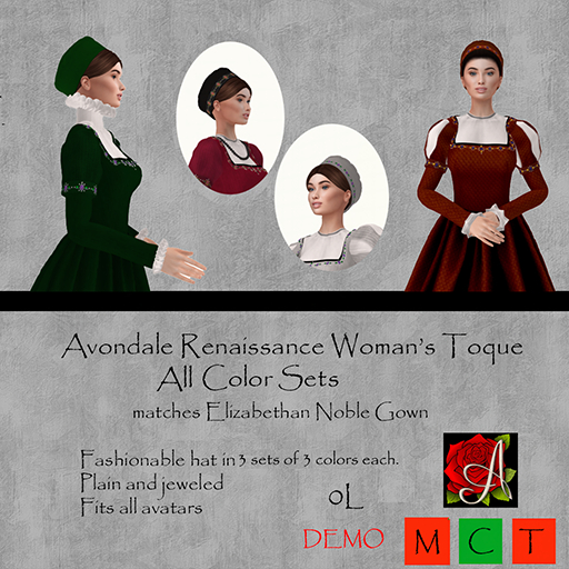 DEMO Avondale Renaissance Woman's Toque - ADD