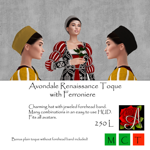 Avondale Renaissance Toque with Ferroniere