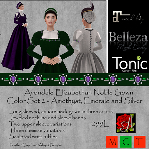 Avondale Elizabethan Noble Gown Set 2 - ADD