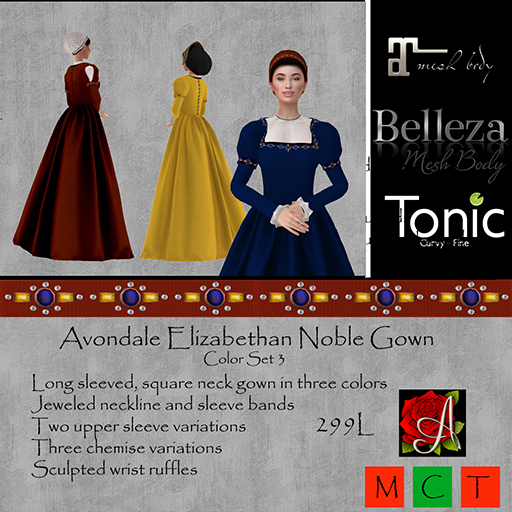 Avondale Elizabethan Noble Gown Set 3 - ADD