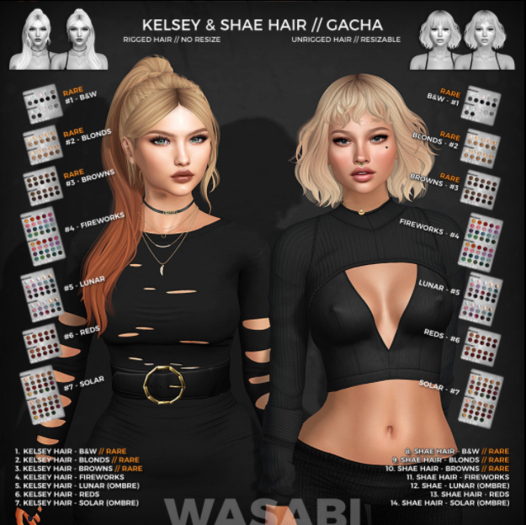 Wasabi // Kelsey Mesh Hair - #6 Reds