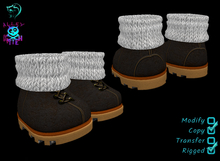 Dinkie Brown Leather  Boots with Socks