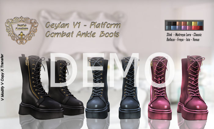 DEMO - Nala Design - Ceylan Platform Combat Ankle Boots