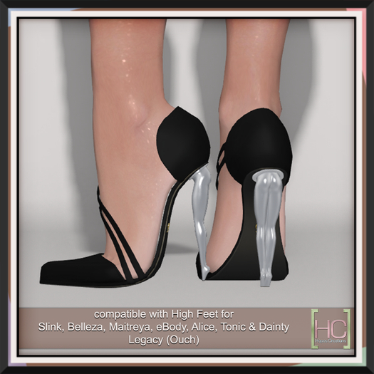 [HC] Ollie Black Leggy Heels for Slink, Belleza, Maitreya, eBody, Signature, Legacy & Tonic