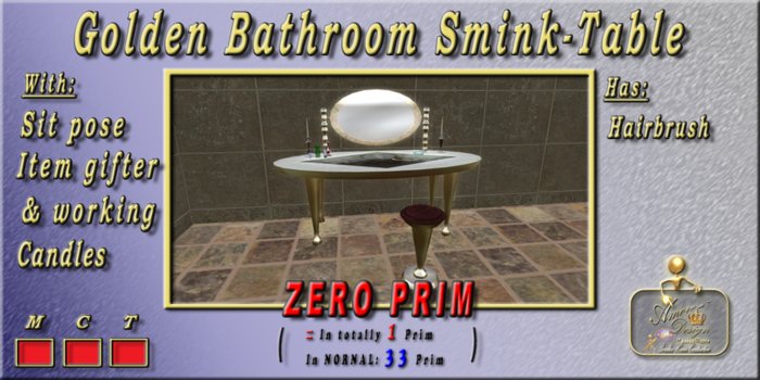 Golden-Bathroom Smink-Table