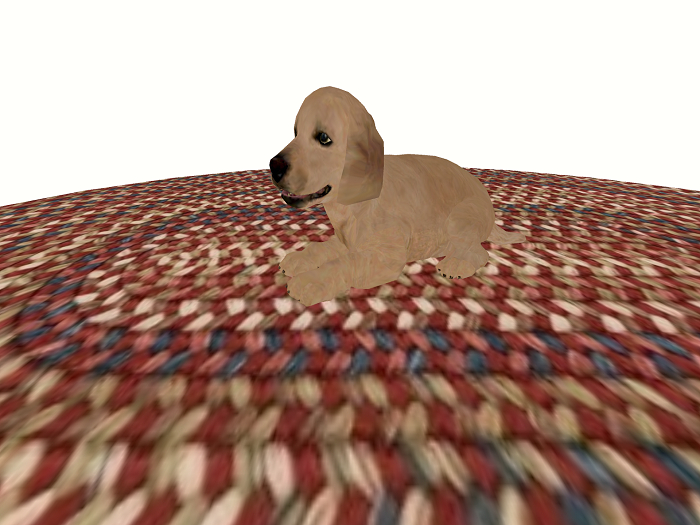 ~CC~ Puppy On Red Braided Rug