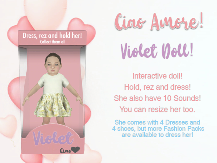 Ciao Amore! - Violet Doll Tan Box Display ONLY