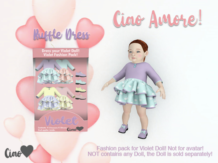 Ciao Amore! - Violet Fashion Pack Ruffle Dress