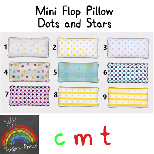 Second Life Marketplace - ~~Rainbow Prince~~ 6 Mini Flop Pillow Dots ...