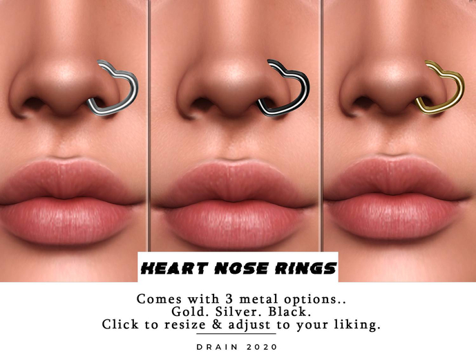 DRAIN: Heart Nose Rings [ADD]