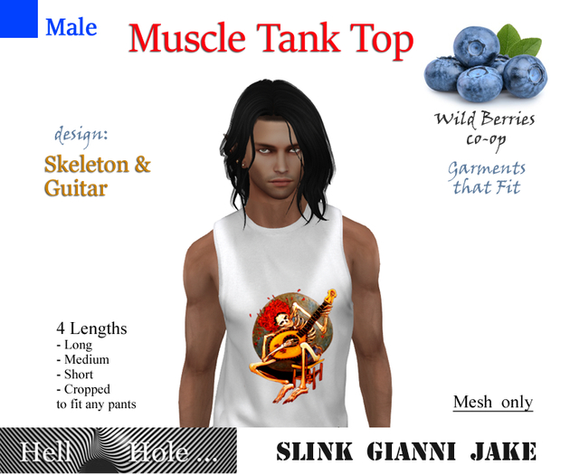 HellHole Skeleton & Guitar Muscle Tank