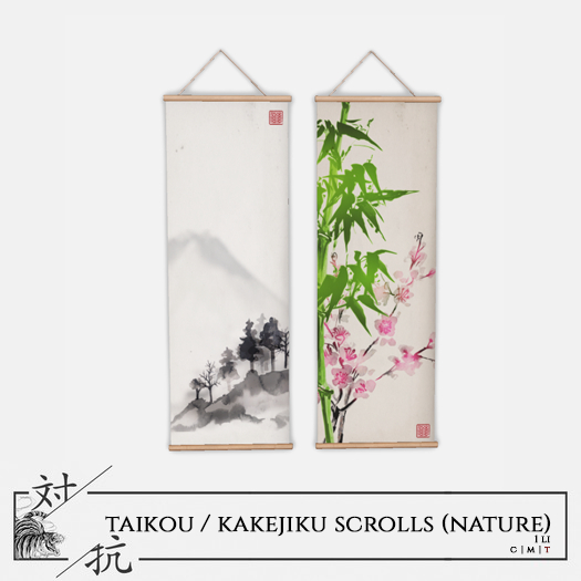 taikou / kakejiku hanging scroll (nature) (boxed)