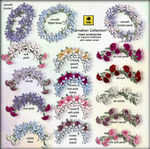 *LODE* Head Accessory - Carnation Crown [hot pink] RARE