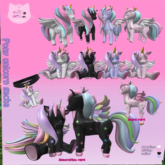 *CK* Pony unicorn collar white