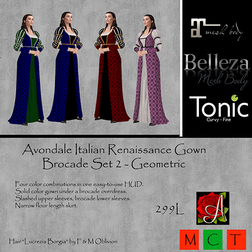 Avondale Italian Renaissance Gown - Geometric - ADD