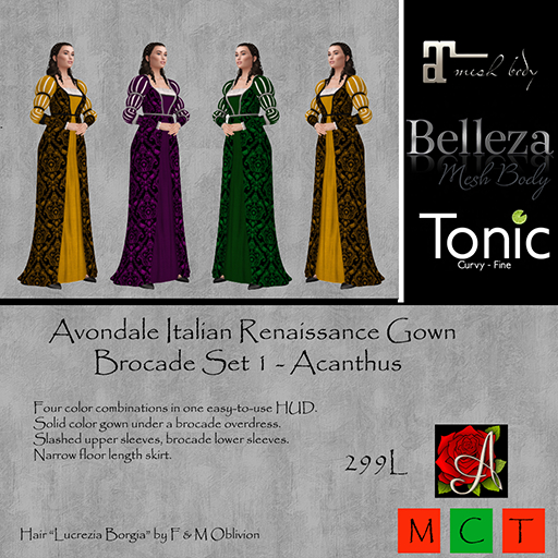 Avondale Italian Renaissance Gown - Acanthus