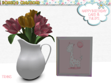 BMC846- HAPPY BIRTHDAY CARD & TULIPS. PERFECT GIFT FOR SOMEONE'S BIRTHDAY.