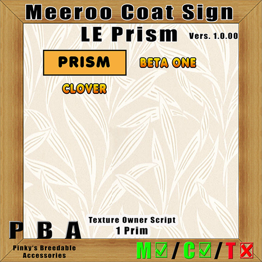 Meeroo Coat Sign LE Prism
